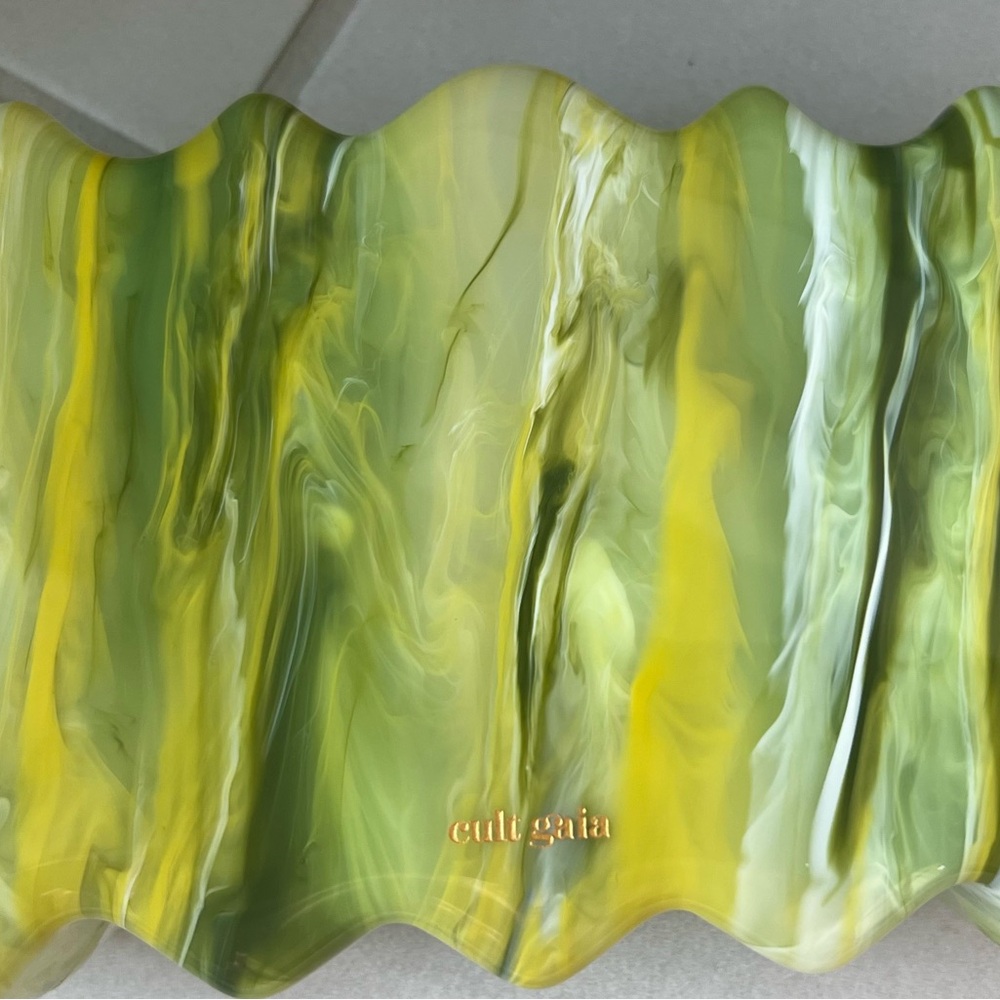Cult Gaia Green and Yellow Swirled Clutch - Picture 2 of 6
